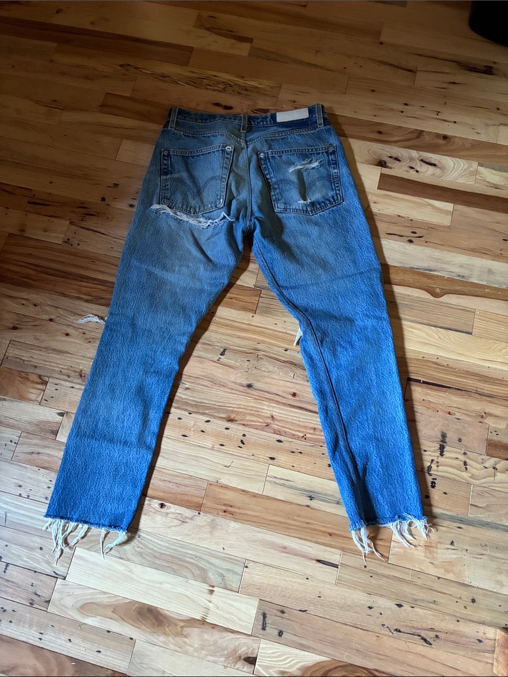 Levi’s Redone Re/done High Rise Crop Jeans 28 Butt Rip
